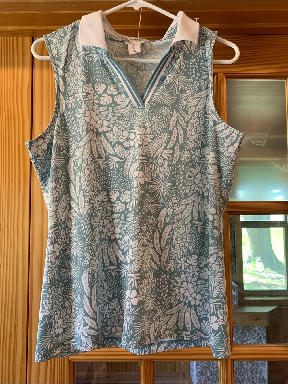 Women’s Tommy Bahama Golf & Tennis Tropical Print Collared Athletic Tank Top L